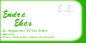 endre ekes business card